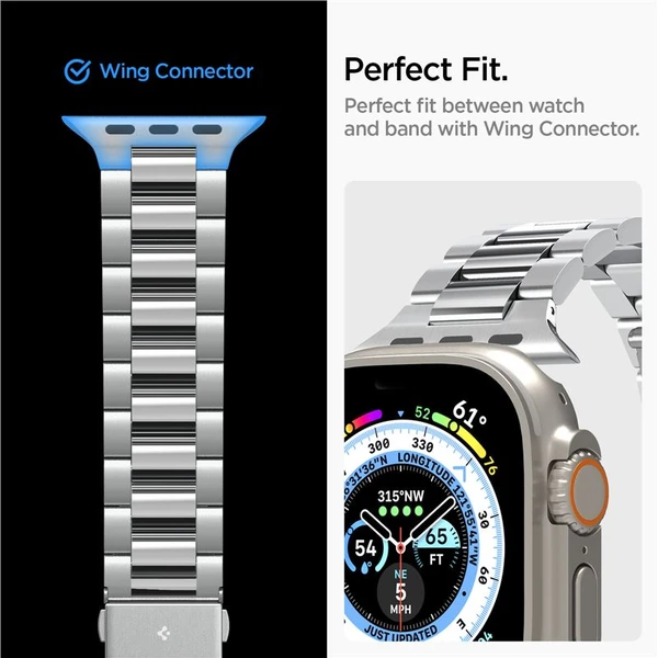 Spigen Modern Fit 316L remienok Apple Watch 49/45/44/42mm strieborný - Remienky - Obrázok 95D5000L01