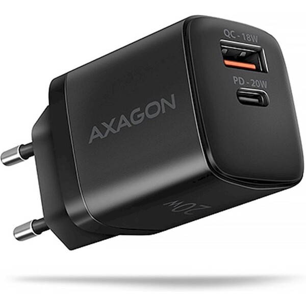 AXAGON ACU-PQ20 nabíjačka do siete 2x port 20W čierna