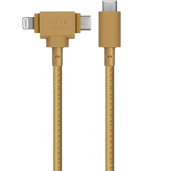 Native Union Belt Universal Cable (USB-C – Lighting/USB-C) 1,5 m, kraft - Káble a redukcie - Obrázok 95V3000K01