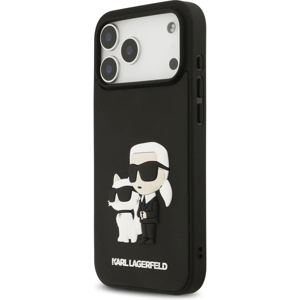 Karl Lagerfeld 3D Rubber Karl and Choupette kryt iPhone 17 Pro Max čierny - Puzdra - Obrázok 95eb683f5a51485c86fd040ed56a48b6