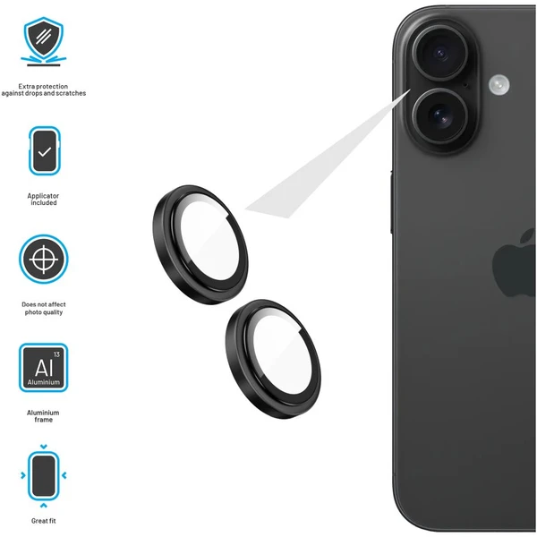 FIXED Camera Glass ochranné sklá Apple iPhone 17 čierna - Ochranné fólie a sklo - Obrázok 95ec2eb3dafa4a5c91836e04f8dcad53