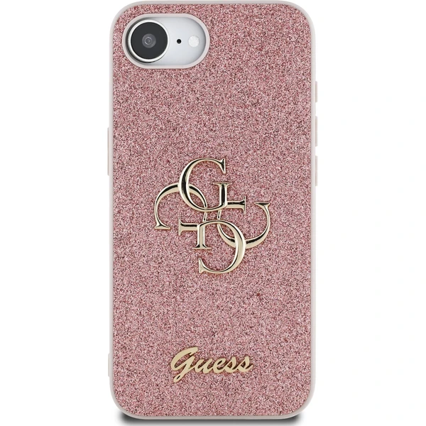 Guess PU Fixed Glitter 4G Metal Logo kryt iPhone 17e/16e ružový - Puzdra - Obrázok 95f67920dcc24f8699c1f100bbb7d515