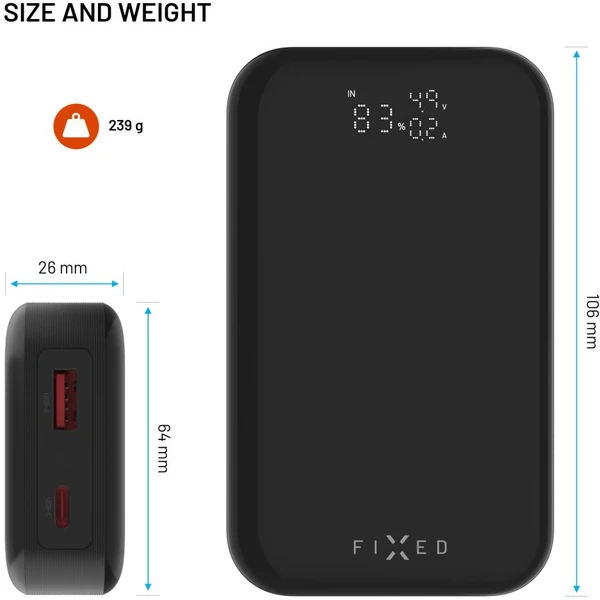 FIXED Zen 10 Pre powerbanka s LCD displejom, 30W, 10 000 mAh, čierna - Powerbanky - Obrázok 95f6dded1d3e41089be062af700c798d
