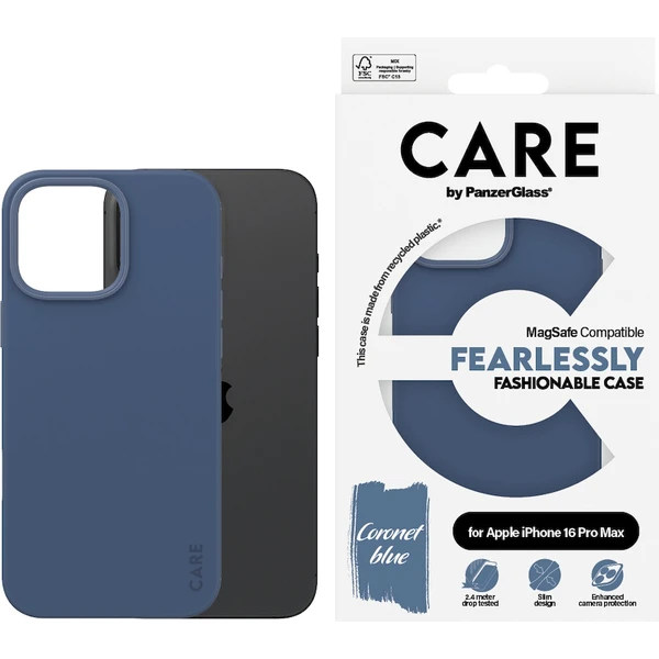 PanzerGlass® CARE kryt Apple iPhone 16 Pro Max MagSafe Fearlessly modrý - Puzdra - Obrázok 9608000P01