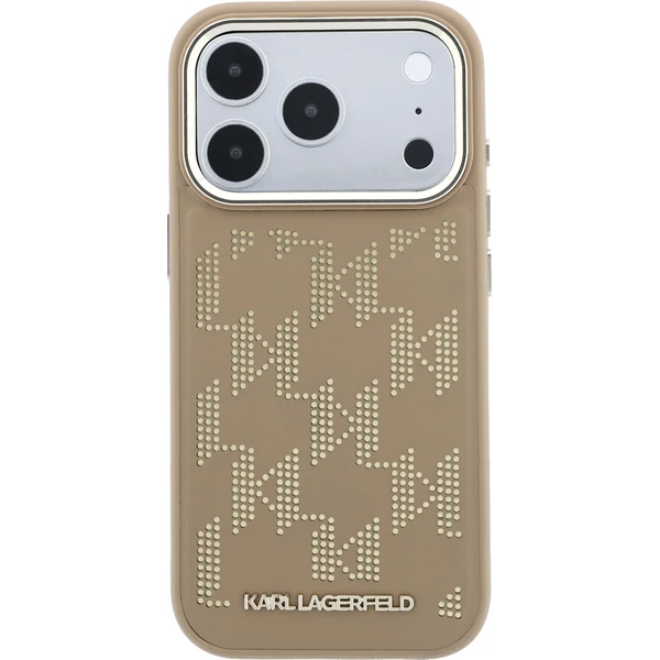 Karl Lagerfeld PU Perforated Monogram MagSafe Zadný Kryt pre iPhone 17 Pro Beige - Puzdra - Obrázok 96523bde02e9463e915957de56f1fac8