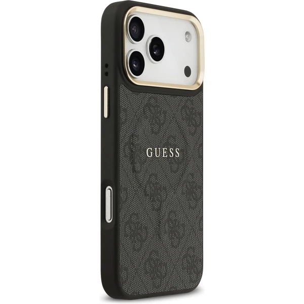Guess PU Leather 4G Gold Frame MagSafe kryt iPhone 17 Pro Max čierny - Puzdra - Obrázok 966ca25c6a834a10a073cb70dce4118d