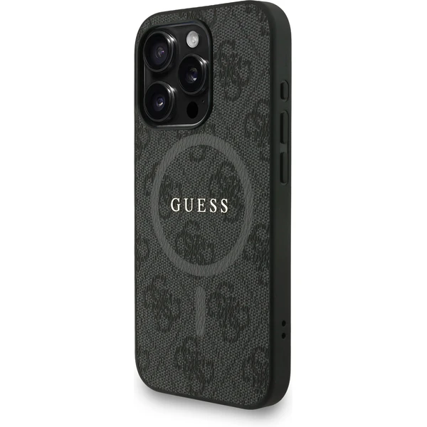 Guess PU Leather 4G Colored Ring Strap MagSafe kryt iPhone 15 Pro Max čierny - Puzdra - Obrázok 968460643c2849e8a9de7bf059e27854