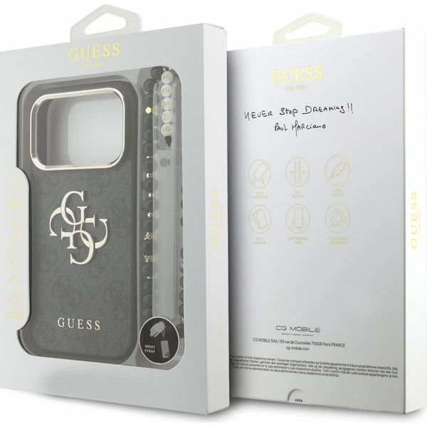 Guess PU 4G Metal Logo Strap Zadný kryt pre iPhone 18 Pro Black - Puzdra - Obrázok 9689569d91c3477d9885849eb2805666
