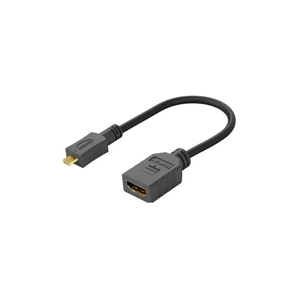 PremiumCord Flexi HDMI/Micro HDMI redukcia 0,13m čierna - Káble a redukcie - Hlavný obrázok