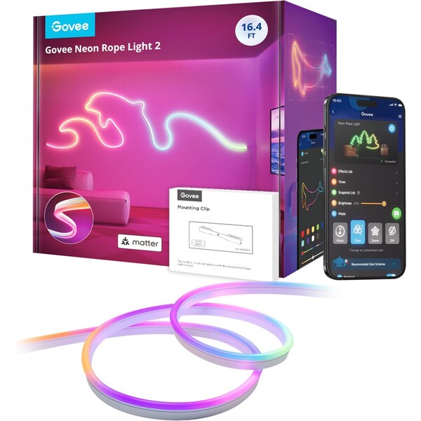 Govee Neon Rope Light 2 Matter ohybný LED pásik RGBIC, 5m