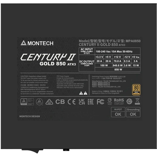 Montech CENTURY II 850W - Zdroje - Obrázok 96YL000K01