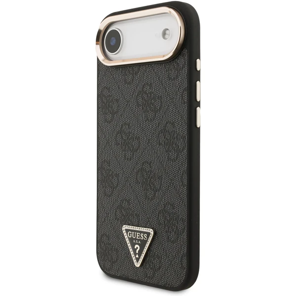 Guess PU Leather 4G Triangle Logo Gold Frame MagSafe kryt iPhone Air čierny - Puzdra - Obrázok 96a84cc4d6fe4a01af0f0cff011e1693
