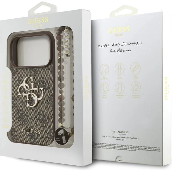 Guess PU 4G Metal Logo Strap kryt iPhone 17 Pro hnedý - Puzdra - Obrázok 96a868efe0534c09aa7d3d31fce13d84
