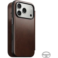 Nomad Modern Leather Folio (Horween) MagSafe kožené púzdro iPhone 17 Pro Rustic Brown - Puzdra