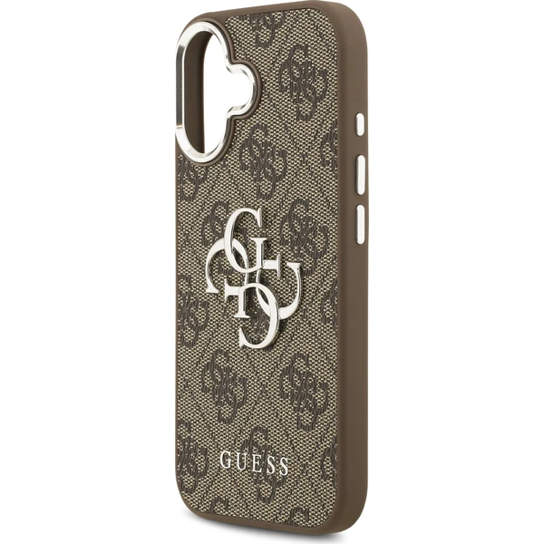 Guess PU 4G Kovové Logo kryt iPhone 17 strieborný/hnedý - Puzdra - Obrázok 9732cef05c7040bdb48752ddc70aced8