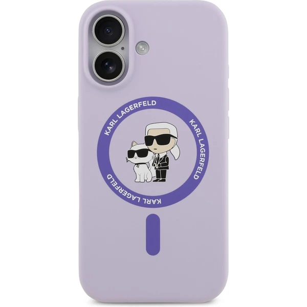 Karl Lagerfeld Liquid Silicone Karl a Choupette MagSafe kryt iPhone 17 fialový - Puzdra - Obrázok 975419c48f0c4a429b4d785054fe54cc