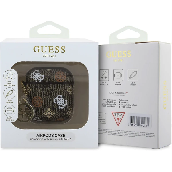 Guess PU 4G Peony Charm púzdro pre AirPods 1/2 hnedé - Puzdra - Obrázok 9778a1def84144ecbc1410be74a6dae0