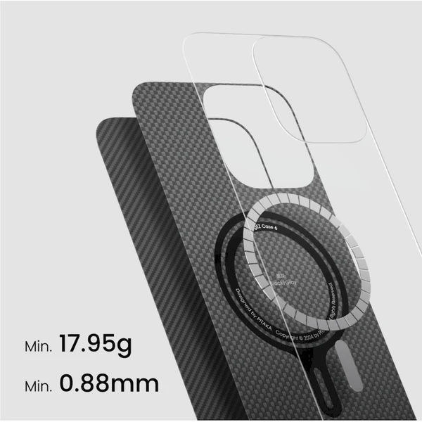 Pitaka MagEZ Case 5 MagSafe kryt iPhone 16 Black/Grey Twill - Puzdra - Obrázok 9788000O01