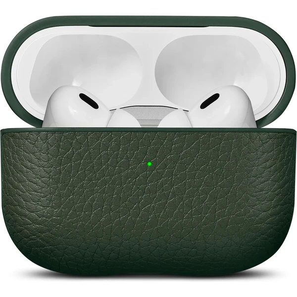 Woolnut Leather kožené puzdro pre AirPods Pro 2. generácia tmavozelené - Puzdra - Hlavný obrázok