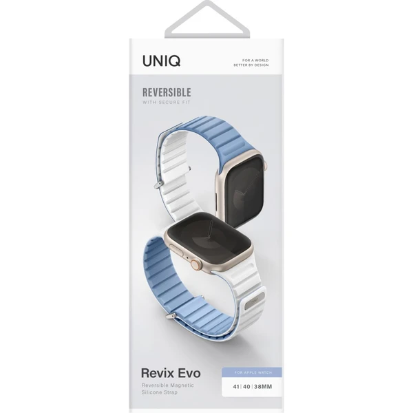 UNIQ Revix Evo obojstranný remienok Apple Watch 42/41/40/38mm (svetlo modrý/biely) - Remienky - Obrázok 97O5000O01