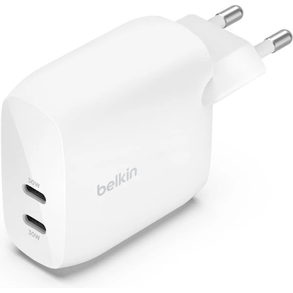 Belkin BOOST CHARGE™ PRO Duálna 60W USB-C PD Power Delivery PPS nabíjačka biela - Nabíjačky - Hlavný obrázok