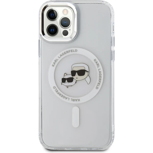Karl Lagerfeld IML K&CH Heads Metal Frame MagSafe zadný kryt pre iPhone 12/12 Pre číry - Puzdra - Obrázok 97a86c3ee7b649d49cbe4a451605cd04