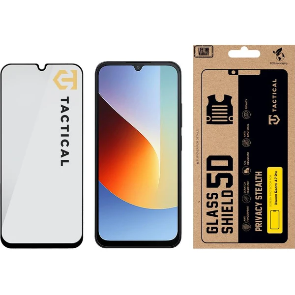 Tactical Glass Shield Privacy Stealth 5D sklo pro Xiaomi Redmi A7 Pro černé - Ochranné fólie a sklo - Obrázok 97ae5ddfa2b94655b8560b10fefe7b3d