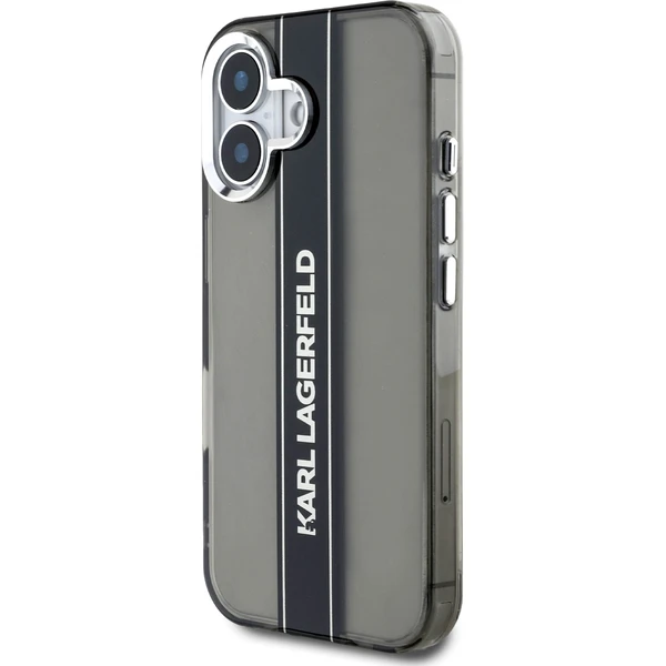Karl Lagerfeld IML Stripe Logo kryt iPhone 16 čierny - Puzdra - Obrázok 97f9f020cbd643efbc627c824e229471