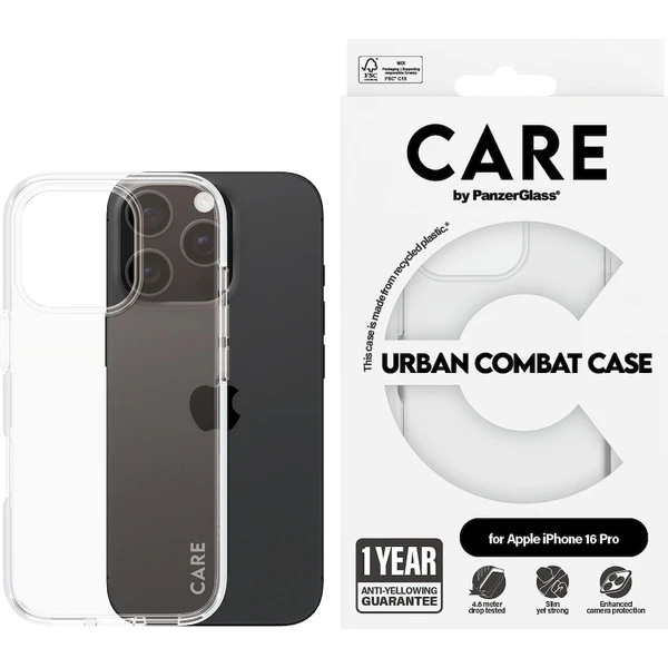 PanzerGlass® CARE kryt Apple iPhone 16 Pro Urban Combat číry - Puzdra - Obrázok 9808000P01