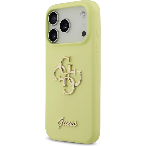 Guess Liquid Silicone 4G Metal Logo kryt iPhone 17 Pro žltý - Puzdra - Obrázok 980e086d9c4542c3918968de758f7dd0