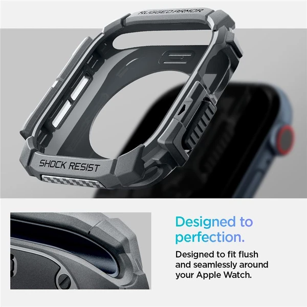 Spigen Rugged Armor kryt pre Apple Watch 10/11 (46mm) tmavo šedý - Puzdra - Obrázok 9820c0ca33fc471d83fe65db48301d62
