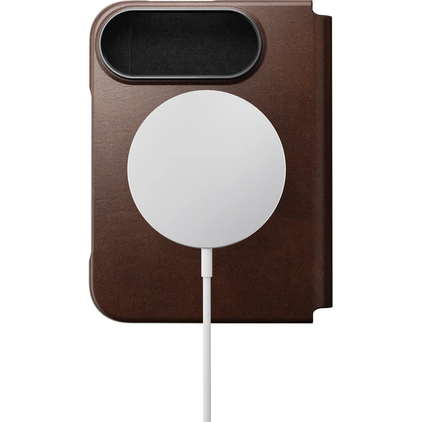 Nomad Traditional Leather Folio (Horween) MagSafe kožené puzdro iPhone 18 Fold rustikálna hnedá - Puzdra - Obrázok 98245fb874684127afe9323b7dcdd8e4