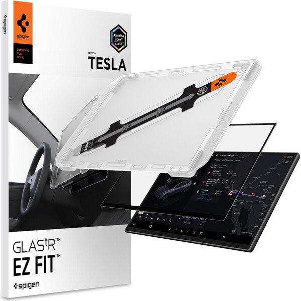 Spigen EZ Fit Clear tvrdené sklo Tesla Model Y L 2026 číre - Ochranné fólie a sklo - Hlavný obrázok