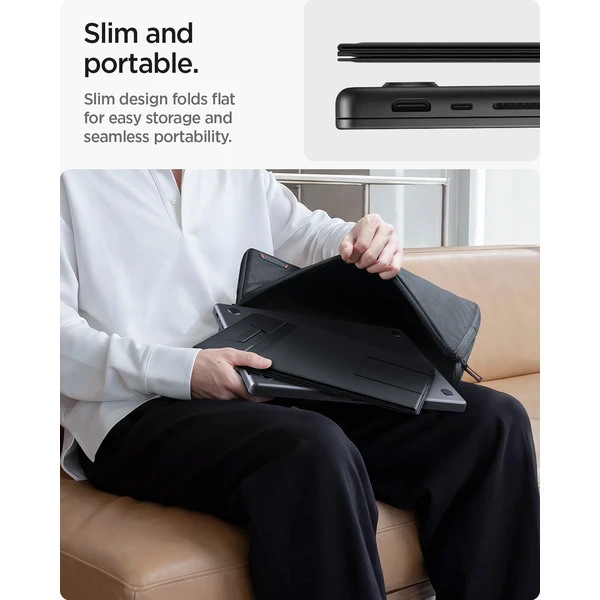 Spigen Slim Fold Laptop Stand & Standing Desk stojan čierny - Stojany - Obrázok 984f6eb852e84023bf1c00a8d036bf6a