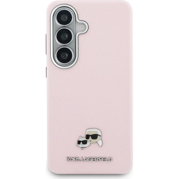 Karl Lagerfeld Grained PU kožený kryt K&CH Heads Magnetic pre Samsung Galaxy S26+ ružový - Puzdra - Obrázok 9857a650937b4c188482d2312102555e