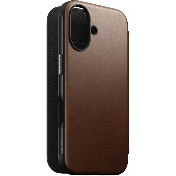 Nomad Modern Leather Folio MagSafe púzdro iPhone 16 hnedé