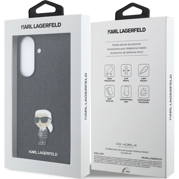 Karl Lagerfeld Fixed Glitter Metal Ikonik kryt Samsung Galaxy A57 čierny - Puzdra - Obrázok 98e42bb8579b4165b807117197306548