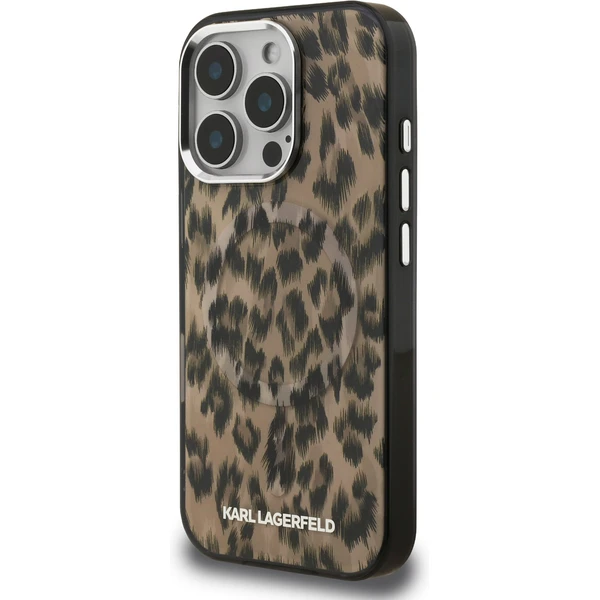 Karl Lagerfeld IML Leopard MagSafe kryt iPhone 16 Pre hnedý - Puzdra - Obrázok 99133b88fcb2456c9a18413329613250