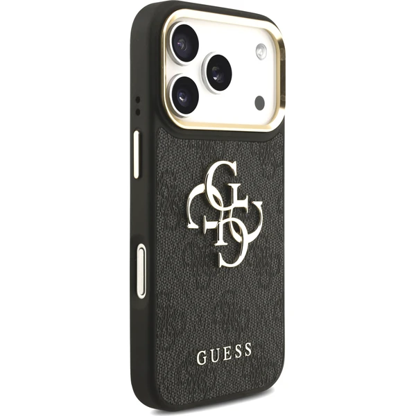 Guess PU Leather 4G Metal Logo Gold Frame Zadný kryt pre iPhone 18 Pro Black - Puzdra - Obrázok 997865d5d5b84f02a33c2974239c68fc