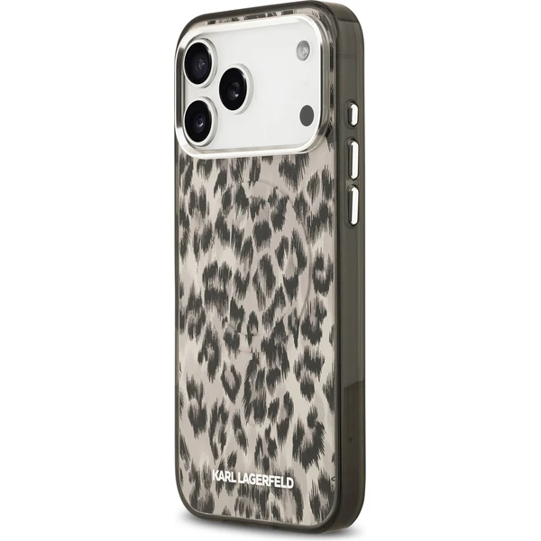 Karl Lagerfeld IML Leopard MagSafe Zadný Kryt pre iPhone 17 Pro Max hnedý - Puzdra - Obrázok 9986c918584e43fe999dd7abf0cefeb3