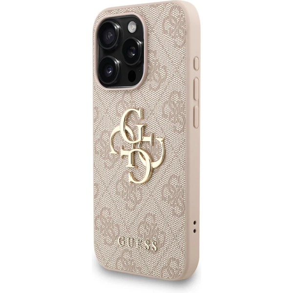 Guess PU 4G Metal Logo Strap kryt iPhone 15 Pro Max ružový - Puzdra - Obrázok 998e62e3d1424fd29ddb8e98cdd7427e