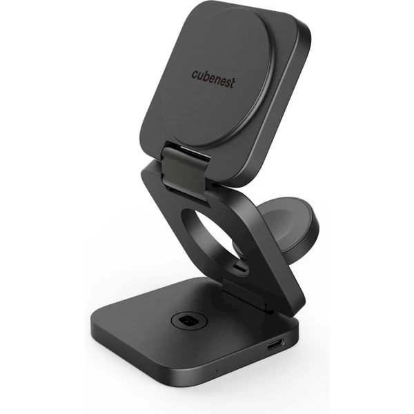 CubeNest E310 Fold 3v1 magnetická bezdrôtová nabíjačka sivá - Nabíjačky - Obrázok 99B3000J01