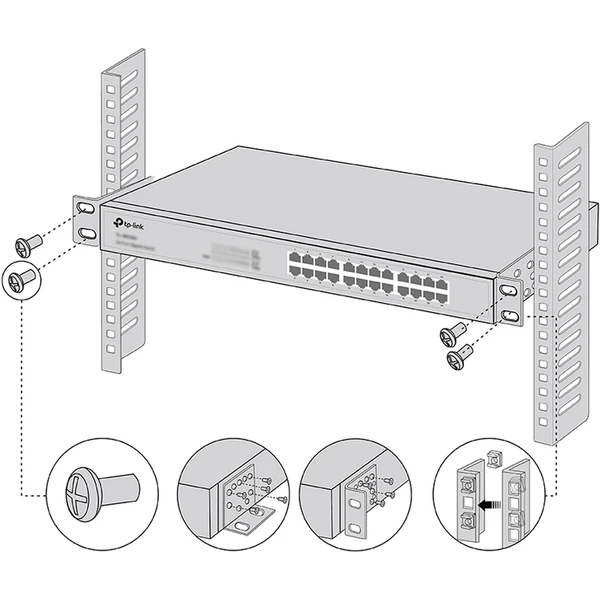 TP-Link RackMount Kit-19 Sada pre montáž prepínačov do racku - Držiaky - Obrázok 99O8G00101