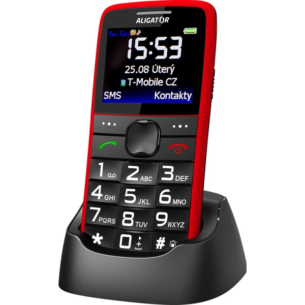 ALIGATOR A675 Senior červený + stolná nabíjačka - Mobilné telefóny - Hlavný obrázok