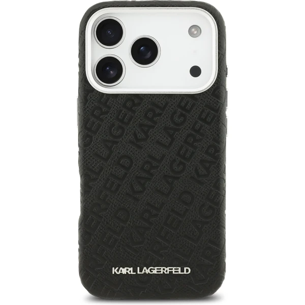 Karl Lagerfeld Grained PU Repeated Logo MagSafe kryt iPhone 17 Pro čierny - Puzdra - Obrázok 99ab91bb04b349a5bd00be57f139fcf1