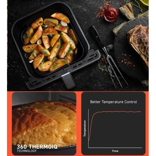 Cosori Dual Blaze 6,4 L SMART teplovzdušná fritéza + 5x špíz a gril. rošt šedá - Fritézy - Obrázok 99c88d49269b449c86d59017bae0362e