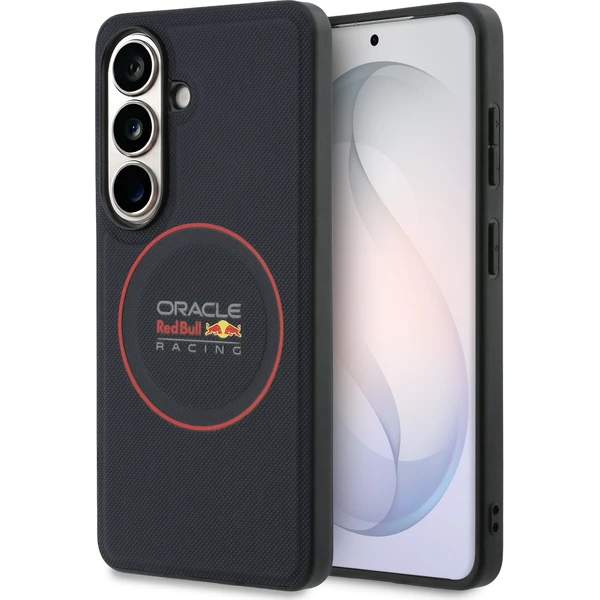 Oracle Red Bull Racing PU kožený sieťovaný červený magnetický kryt Samsung Galaxy S26 modrý - Puzdra - Hlavný obrázok