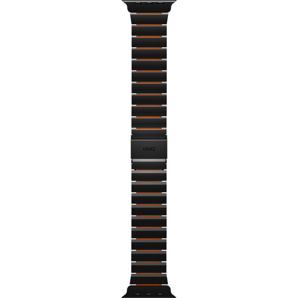 UNIQ Strova Flex titanový remienok pre Apple Watch 49/46/45/44mm Titanium Silver/Volt Orange - Remienky - Obrázok 99dd1347783d47699af0b96568a1ab1b