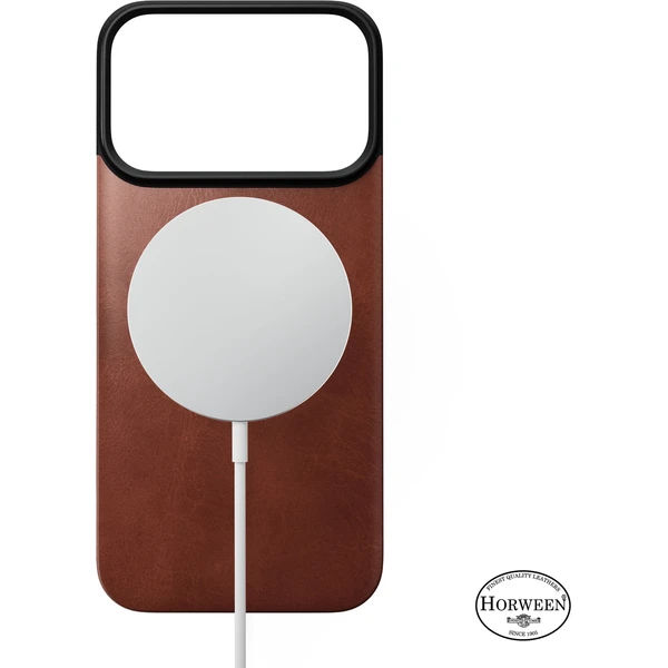 Nomad Magnetic Leather Back (Horween) MagSafe kožený kryt iPhone 18 Pro Olde Dublin - Puzdra - Obrázok 99e4fab4b1574c3192d40e282ecc97de