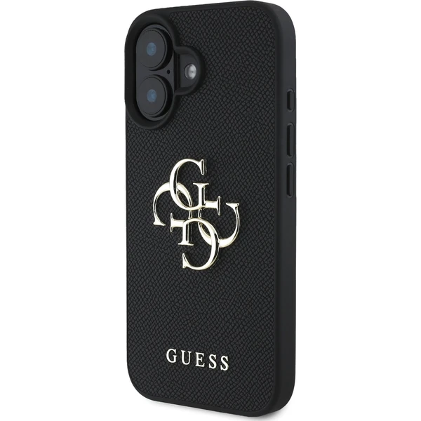 Guess PU Grained 4G Metal Logo kryt iPhone 16 čierny - Puzdra - Obrázok 99e96ee54ffe400fa9218fe12ad41c69